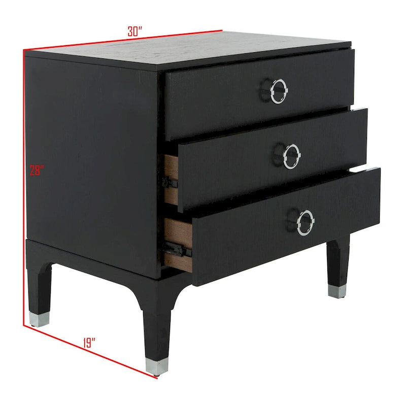 Table de chevet SAFAVIEH Artimiza 3 tiroirs - 30Lx19Px28H