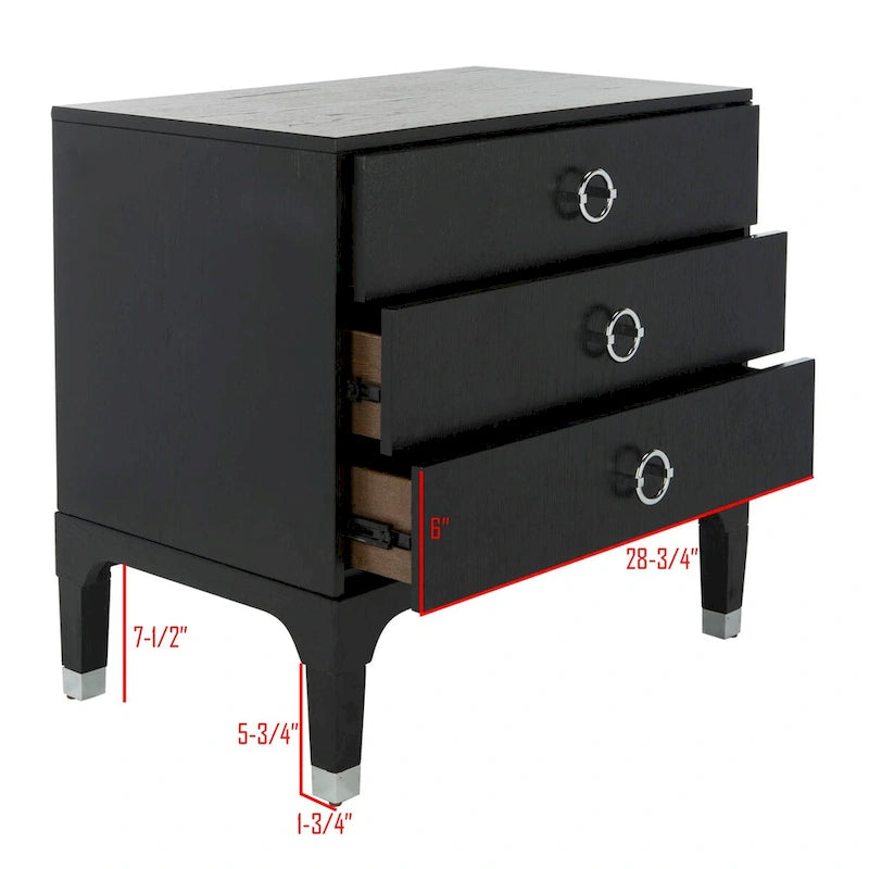Table de chevet SAFAVIEH Artimiza 3 tiroirs - 30Lx19Px28H