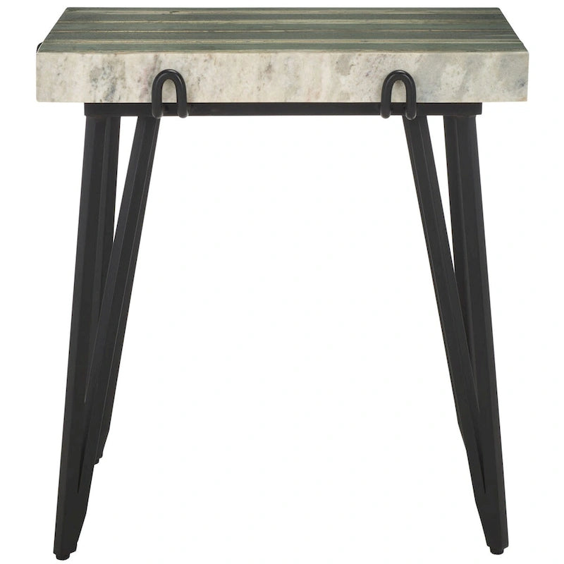 Table d'appoint SAFAVIEH Velimirka avec plateau en marbre (entièrement assemblée) - 19,5 po l. x 13,5 po P x 20,5 po H - 20L x 14P x 21H