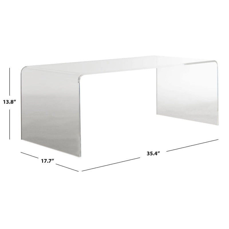 Table basse en acrylique transparent Alfredine de SAFAVIEH - 35,4 x 17,7 x 13,8 - 35Px18Px14H