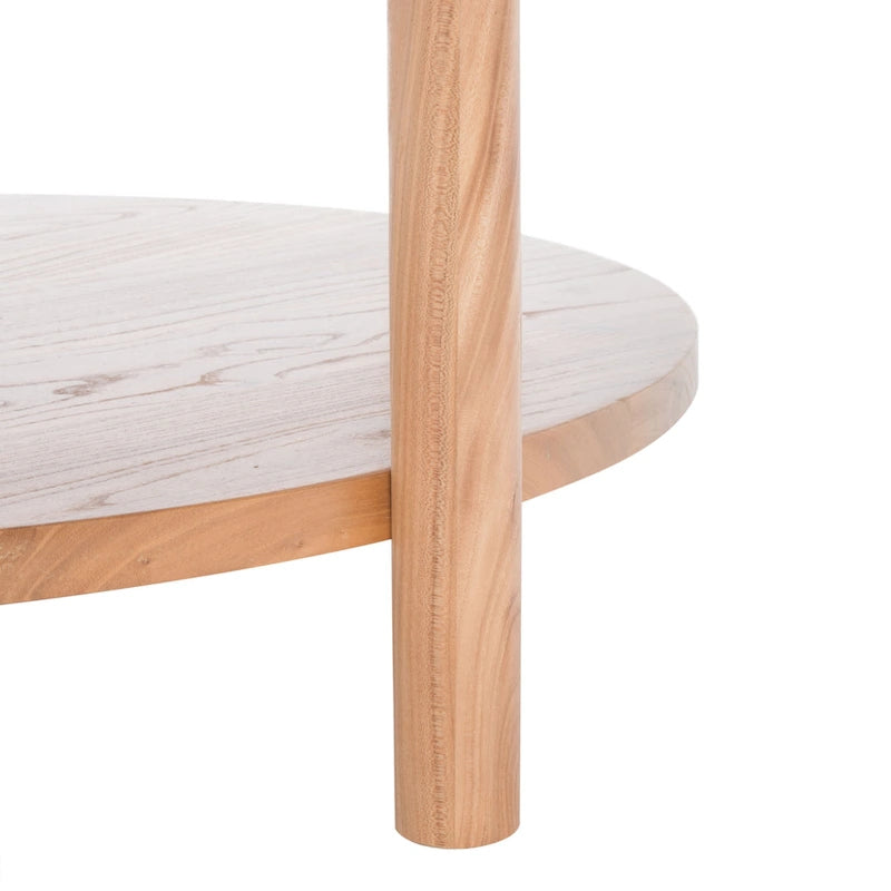 SAFAVIEH Couture Aive Table Basse Ronde à 2 Niveaux avec Plateau en Marbre - 35 po L x 35 po P x 17 po H - 35L x 35P x 17H
