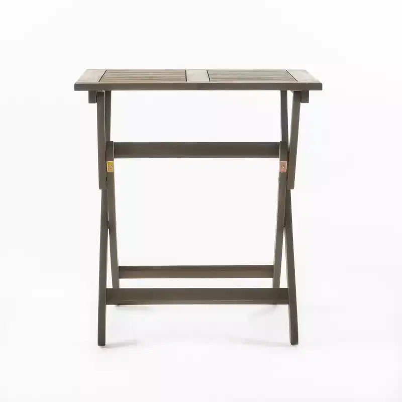 GDFStudio Rabion Outdoor Acacia Wood Folding Bistro Table, Gray