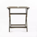 GDFStudio Rabion Outdoor Acacia Wood Folding Bistro Table, Gray
