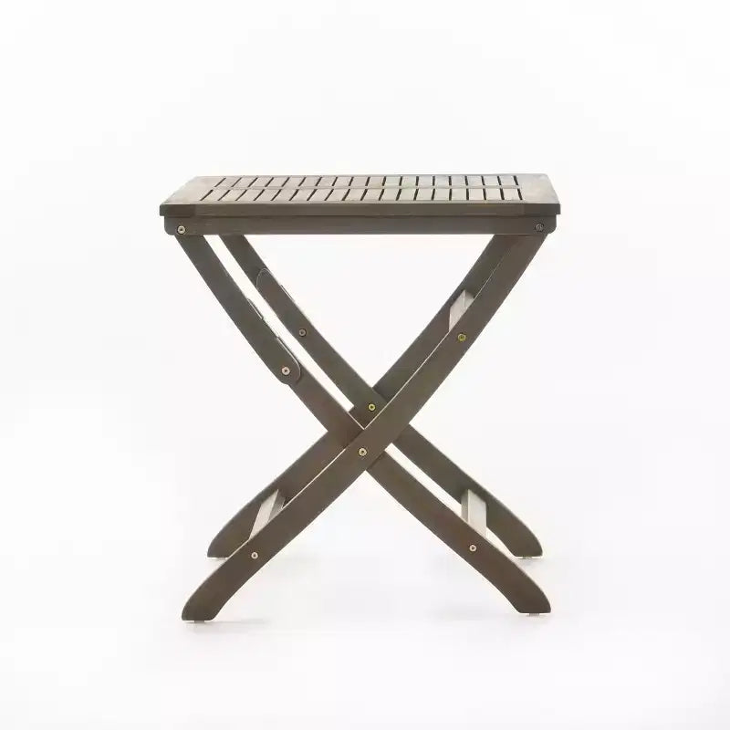 Table de bistro pliante d'extérieur GDFStudio Rabion en bois d'acacia, gris