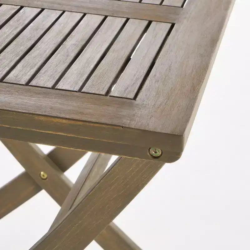 Table de bistro pliante d'extérieur GDFStudio Rabion en bois d'acacia, gris