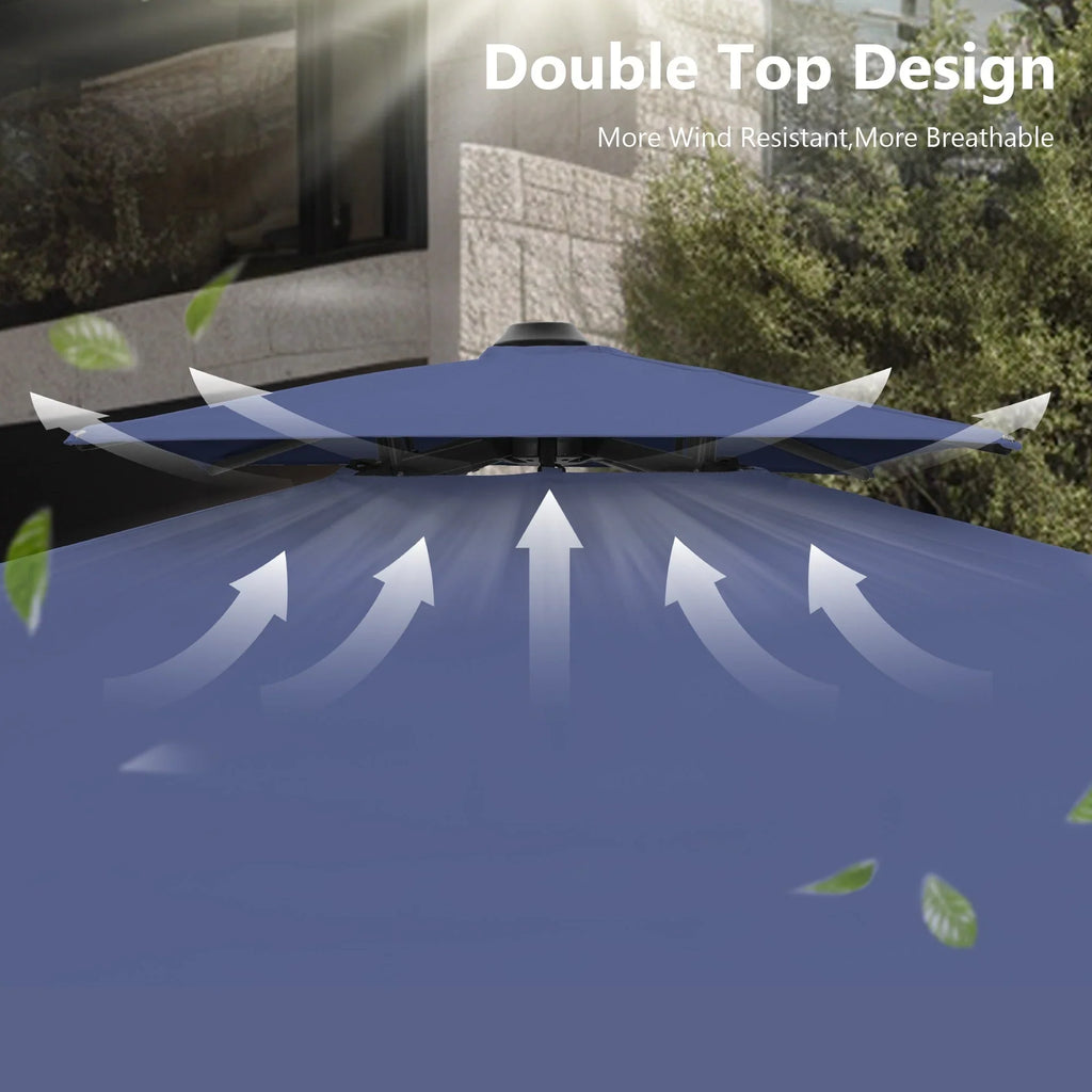 MAISON ARTS Parasol déporté hydraulique automatique 3,6 m avec mât en aluminium et rotation à 360 degrés