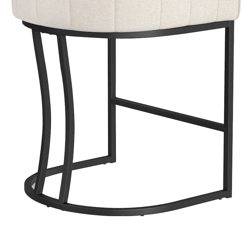 LUE BONA Tabouret de bar moderne 66 cm avec dossier bas, hauteur de comptoir, ensemble de 4 tabourets de bar en forme de tonneau avec structure en métal