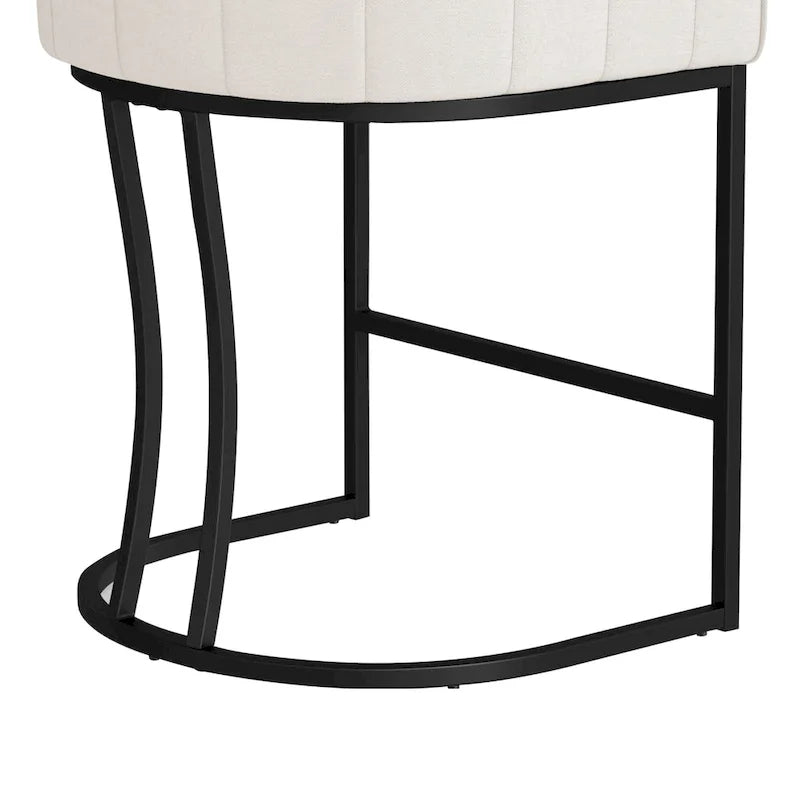 LUE BONA Tabouret de bar moderne 66 cm avec dossier bas, hauteur de comptoir, ensemble de 4 tabourets de bar en forme de tonneau avec structure en métal