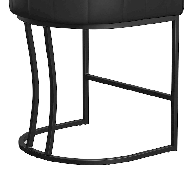 LUE BONA Tabouret de bar moderne 66 cm avec dossier bas, hauteur de comptoir, ensemble de 4 tabourets de bar en forme de tonneau avec structure en métal