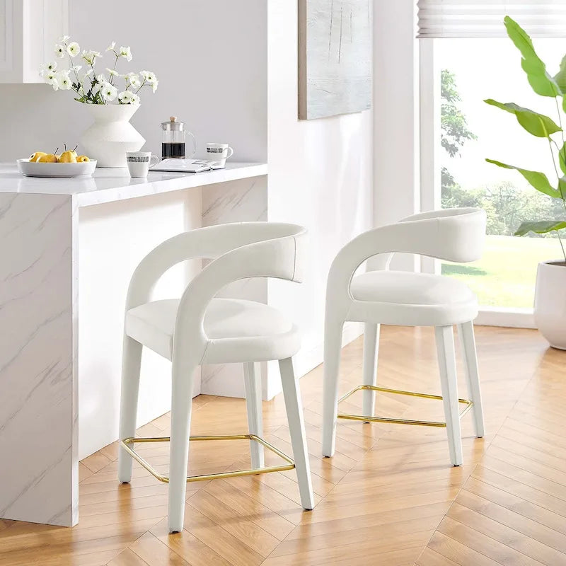 Lot de deux tabourets de comptoir en velours Pinnacle Performance