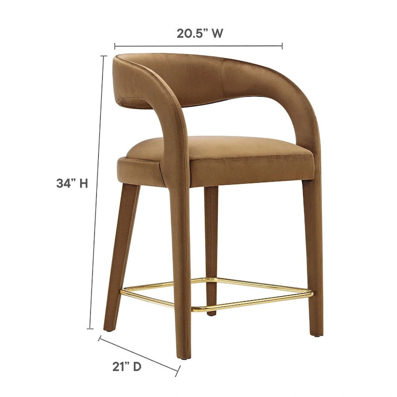 Lot de deux tabourets de comptoir en velours Pinnacle Performance