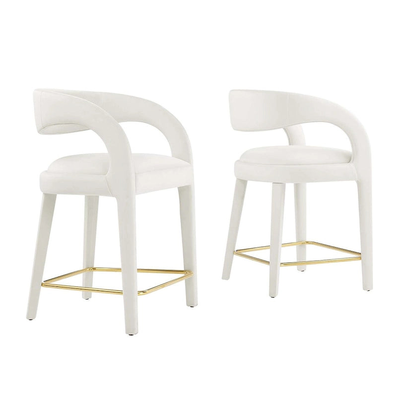 Lot de deux tabourets de comptoir en velours Pinnacle Performance