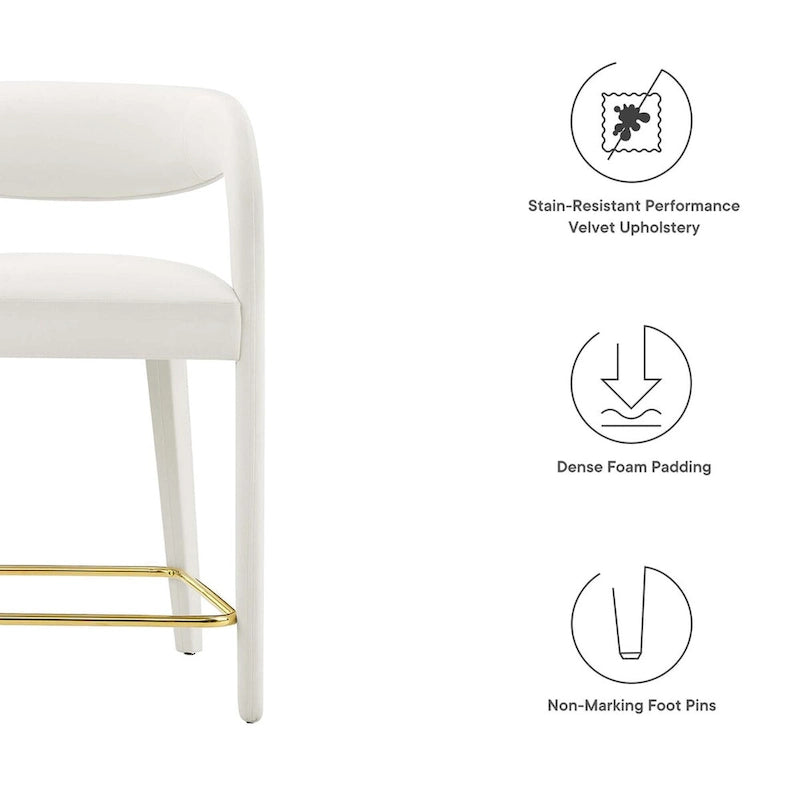 Lot de deux tabourets de comptoir en velours Pinnacle Performance