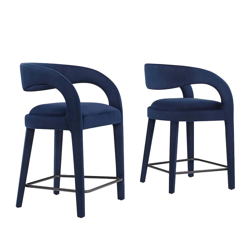 Lot de deux tabourets de comptoir en velours Pinnacle Performance