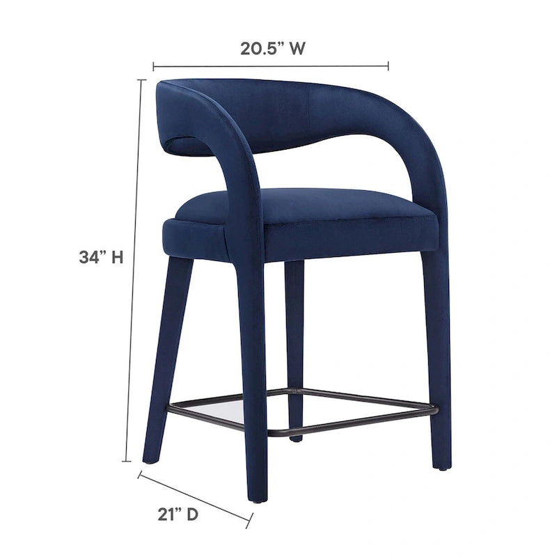 Lot de deux tabourets de comptoir en velours Pinnacle Performance
