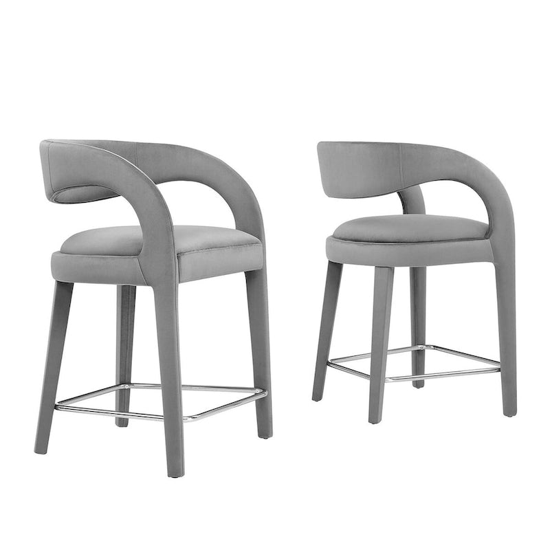 Lot de deux tabourets de comptoir en velours Pinnacle Performance