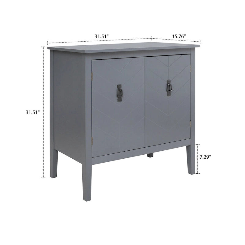 Meuble de rangement moderne et élégant en bois avec poignées en métal couleur laiton antique