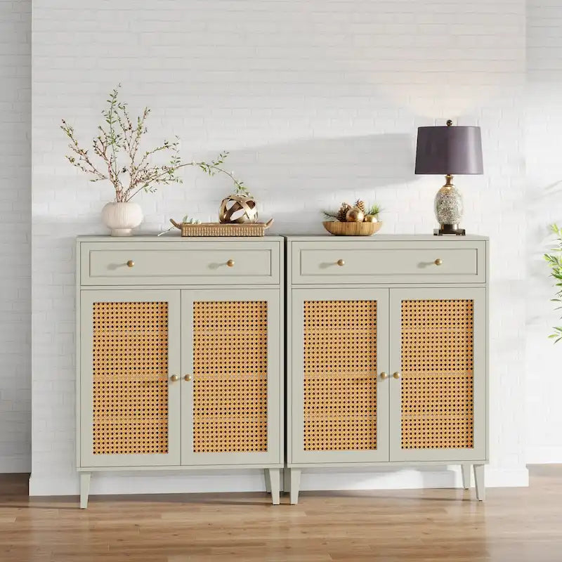 Meuble de rangement avec portes, buffet avec étagères réglables et tiroir