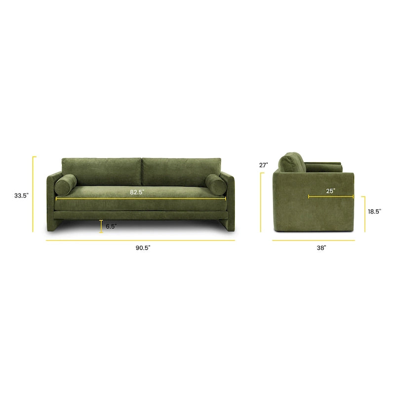 Canapé Lea 90 Poly & Bark - Comprend 2 traversins et des housses de coussin amovibles