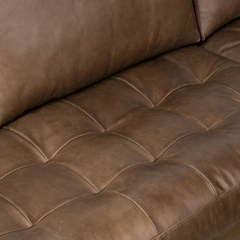 Canapé d'angle Poly & Bark Napa 104.5 - Côté droit - Cuir pleine fleur véritable italien