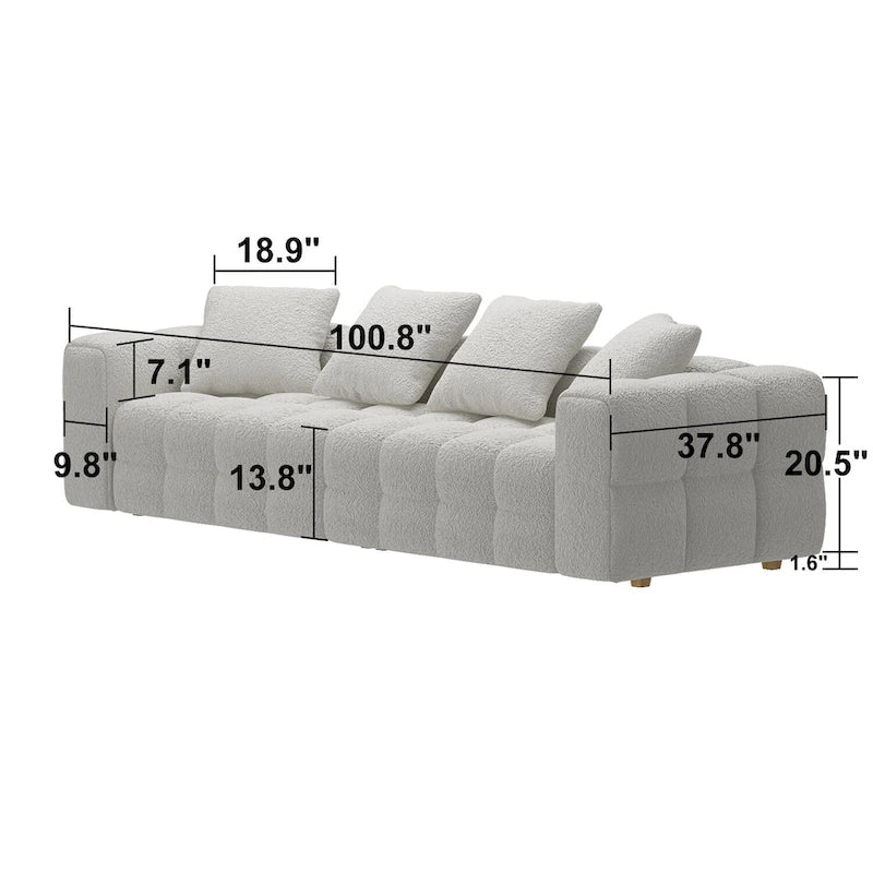 Canapé 100,8 Teddy VelvetCanapé/Causeuse Moderne avec Accoudoirs