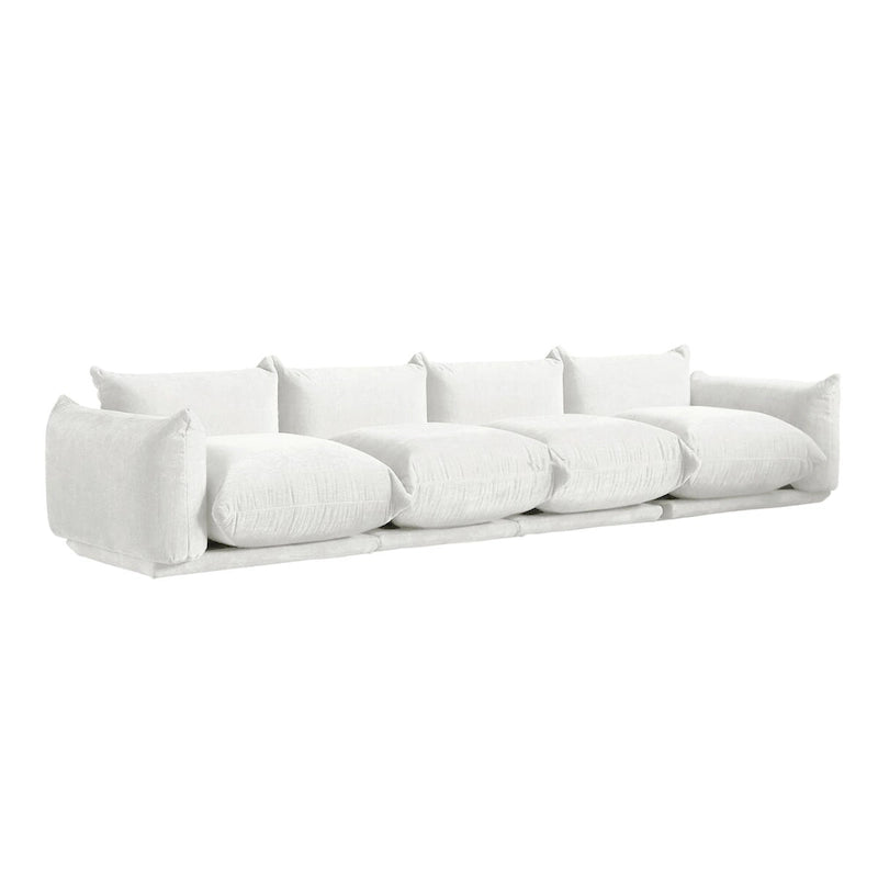 Canapé d'angle modulable moderne en tissu chenille avec 2 poufs pour salon
