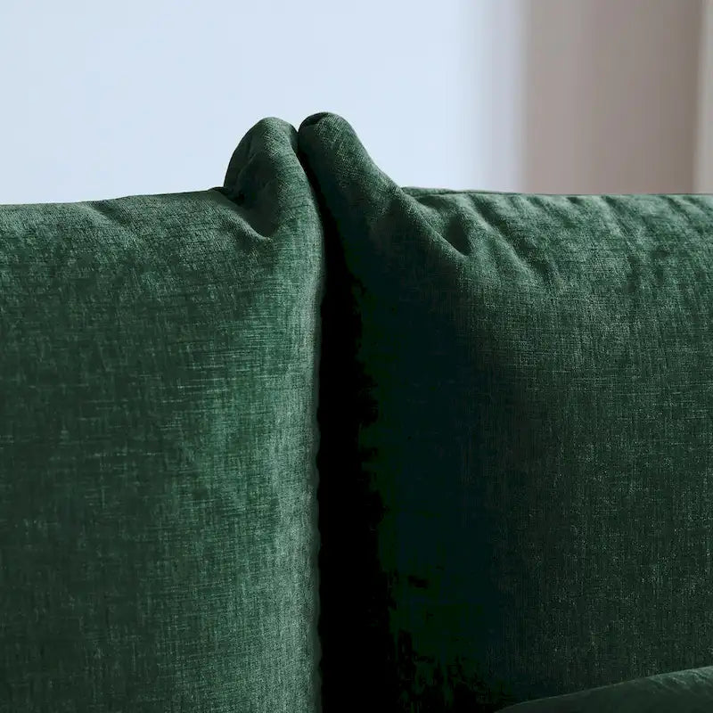 Canapé d'angle modulable moderne en tissu chenille avec 2 poufs pour salon