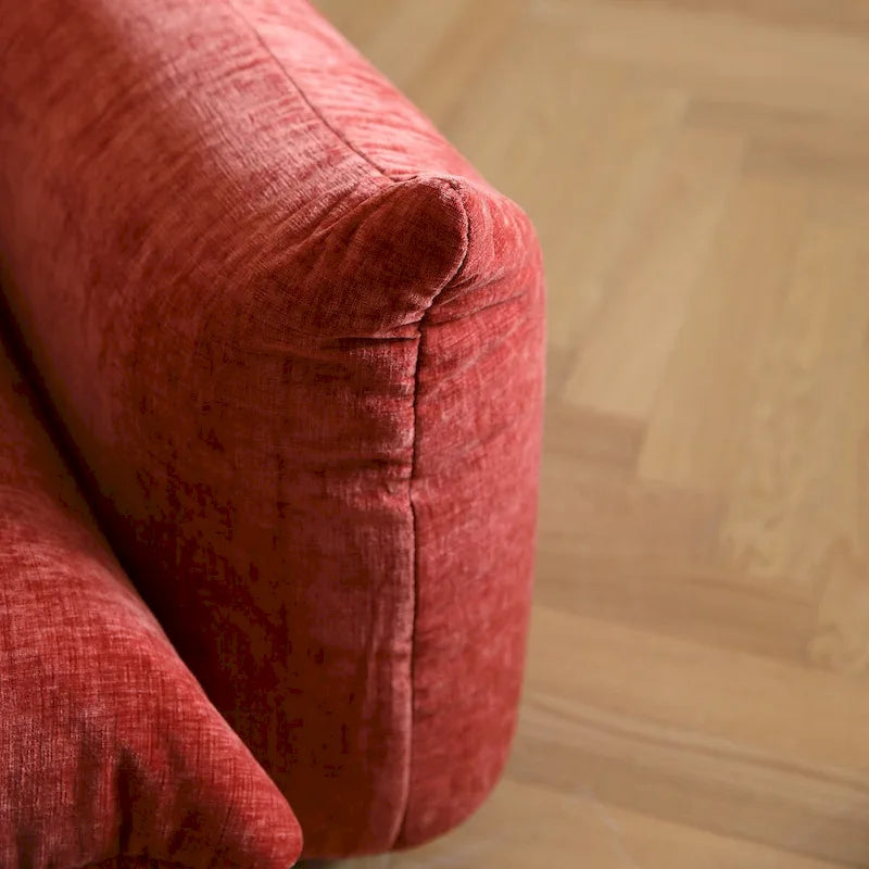 Canapé d'angle modulable moderne en tissu chenille avec 2 poufs pour salon