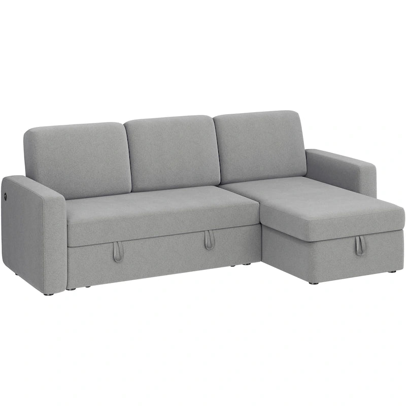 Canapé d'angle réversible en L Yaheetech avec lit gigogne et rangement - 83x 57,5x33