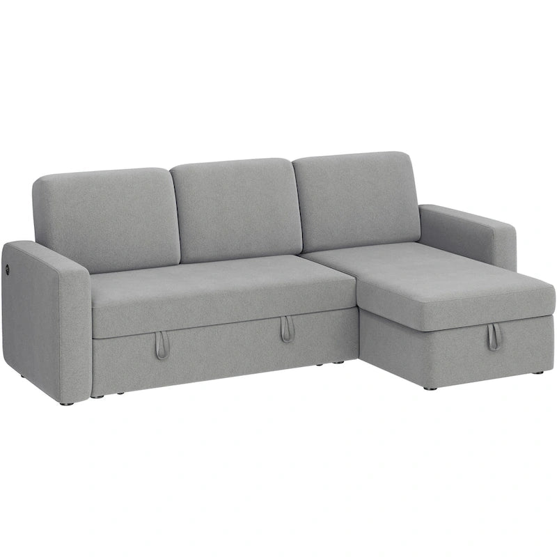 Canapé d'angle réversible en L Yaheetech avec lit gigogne et rangement - 83x 57,5x33