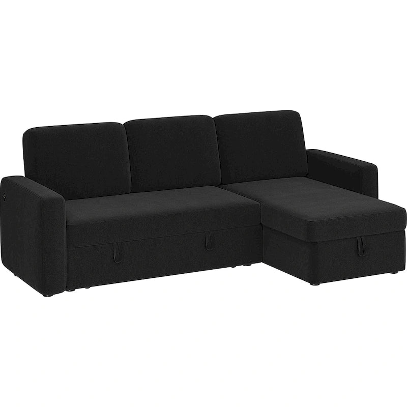 Canapé d'angle réversible en L Yaheetech avec lit gigogne et rangement - 83x 57,5x33