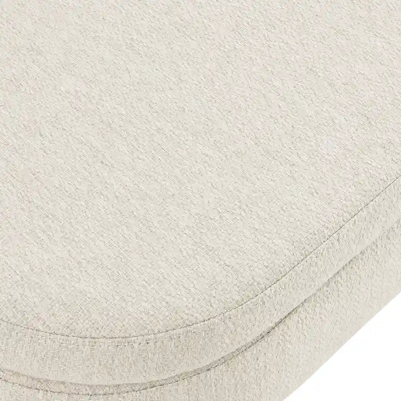 Banc de rangement ovale ottoman avec pieds en bois d'hévéa - 110,5L x 40,6l x 40,6H cm