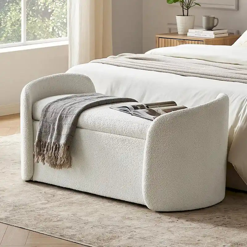 mopio Sophie 51 Ottoman Storage Bench, Entryway Bench with Storage