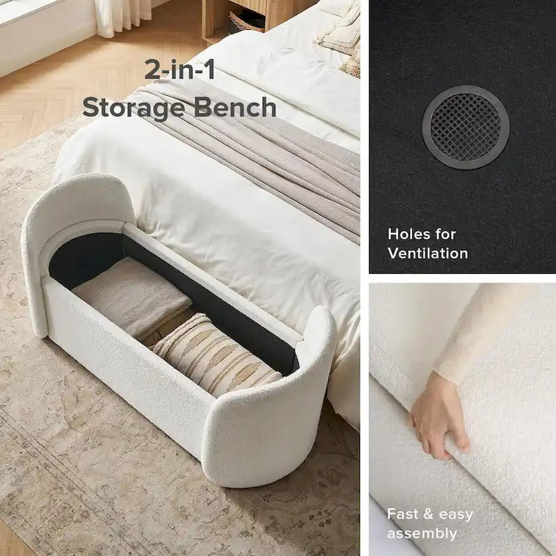 mopio Sophie 51 Banc de rangement ottoman, Banc d'entrée avec rangement