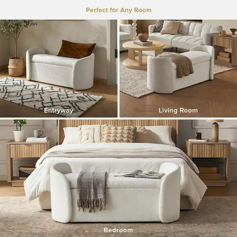 mopio Sophie 51 Banc de rangement ottoman, Banc d'entrée avec rangement