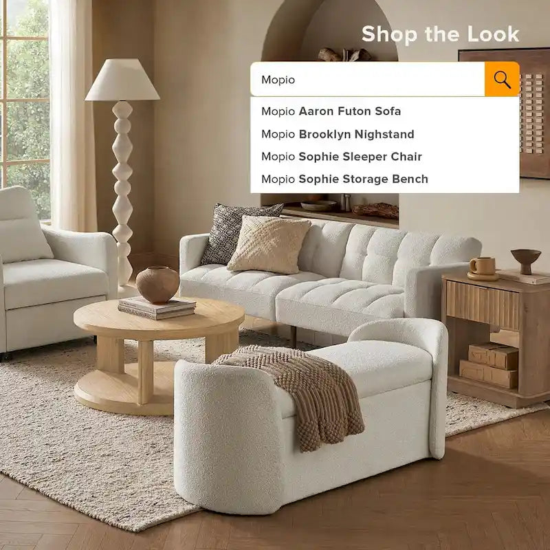 mopio Sophie 51 Banc de rangement ottoman, Banc d'entrée avec rangement