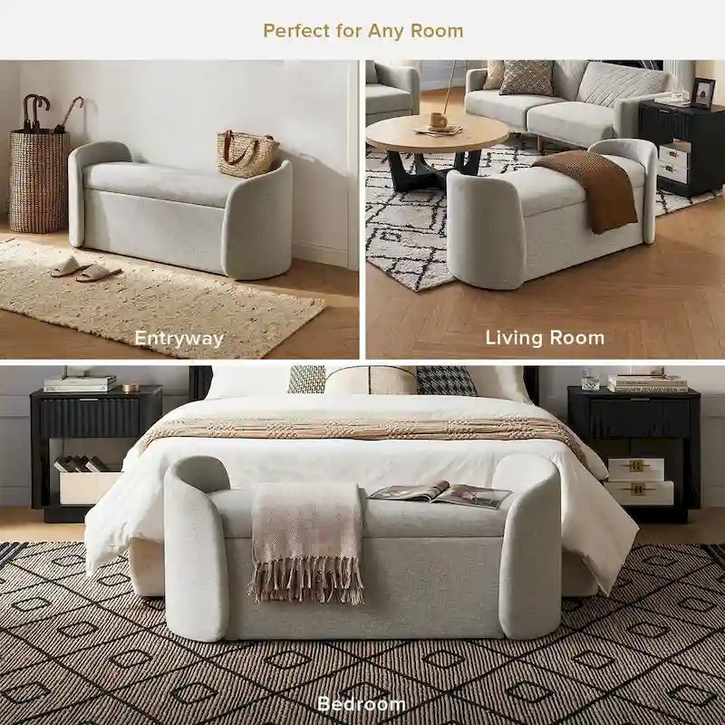 mopio Sophie 51 Banc de rangement ottoman, Banc d'entrée avec rangement