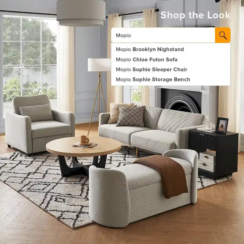 mopio Sophie 51 Banc de rangement ottoman, Banc d'entrée avec rangement