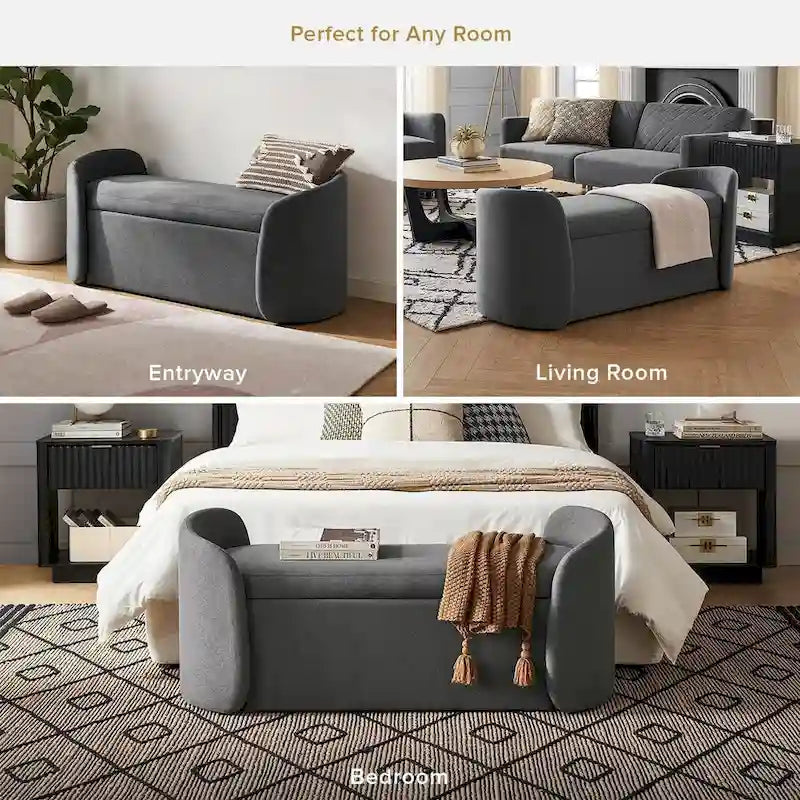 mopio Sophie 51 Banc de rangement ottoman, Banc d'entrée avec rangement