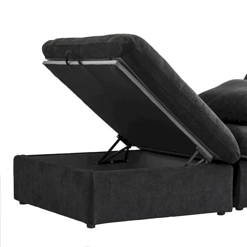 Ensemble de 3 canapés de salon, canapé de salon moderne avec pouf de rangement