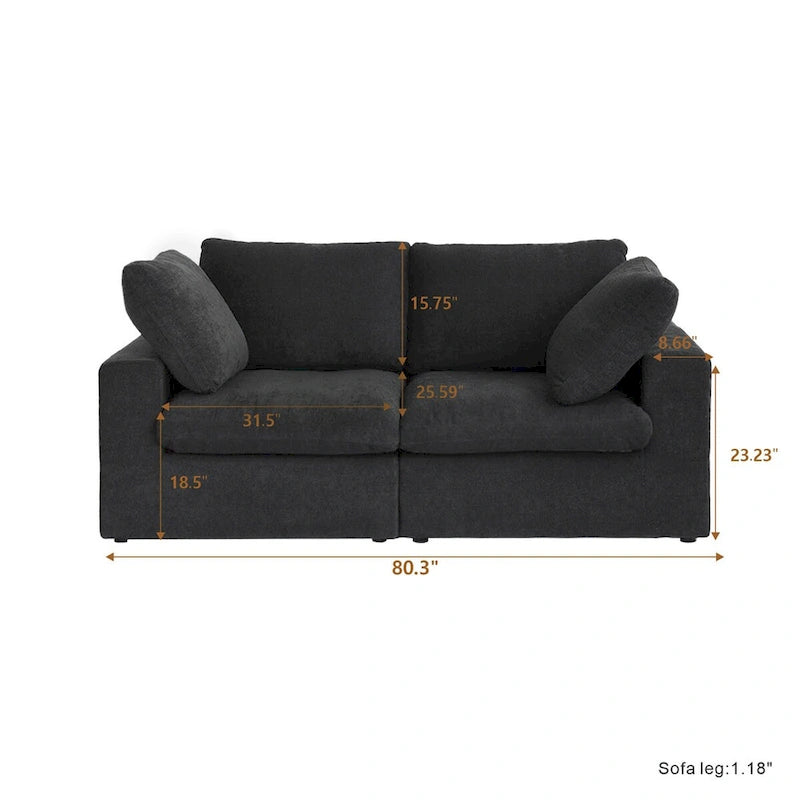Ensemble de 3 canapés de salon, canapé de salon moderne avec pouf de rangement