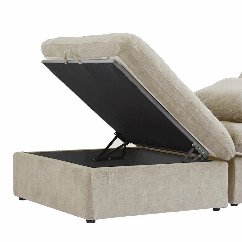 Ensemble de 3 canapés de salon, canapé de salon moderne avec pouf de rangement