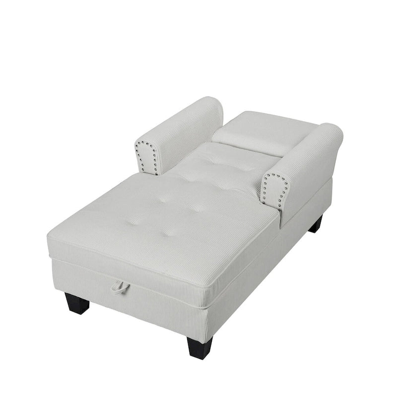 Chaise longue d'intérieur, canapé-lit, fauteuil rembourré pour chambre et salon avec rivets