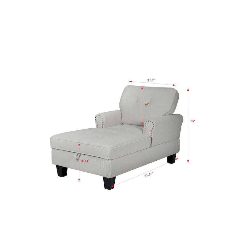 Chaise longue d'intérieur, canapé-lit, fauteuil rembourré pour chambre et salon avec rivets