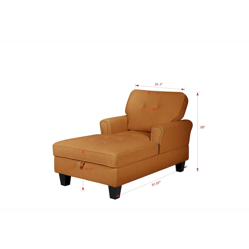 Chaise longue d'intérieur, canapé-lit, fauteuil rembourré pour chambre et salon avec rivets