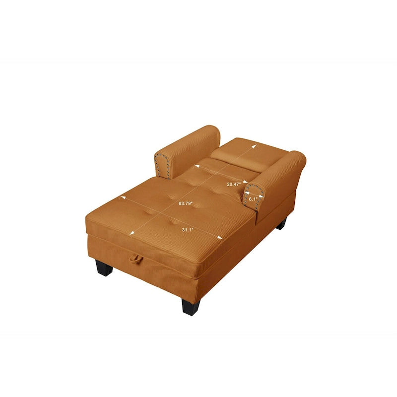 Chaise longue d'intérieur, canapé-lit, fauteuil rembourré pour chambre et salon avec rivets