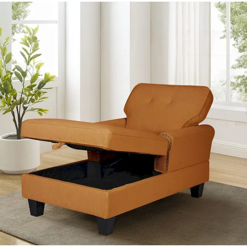 Chaise longue d'intérieur, canapé-lit, fauteuil rembourré pour chambre et salon avec rivets