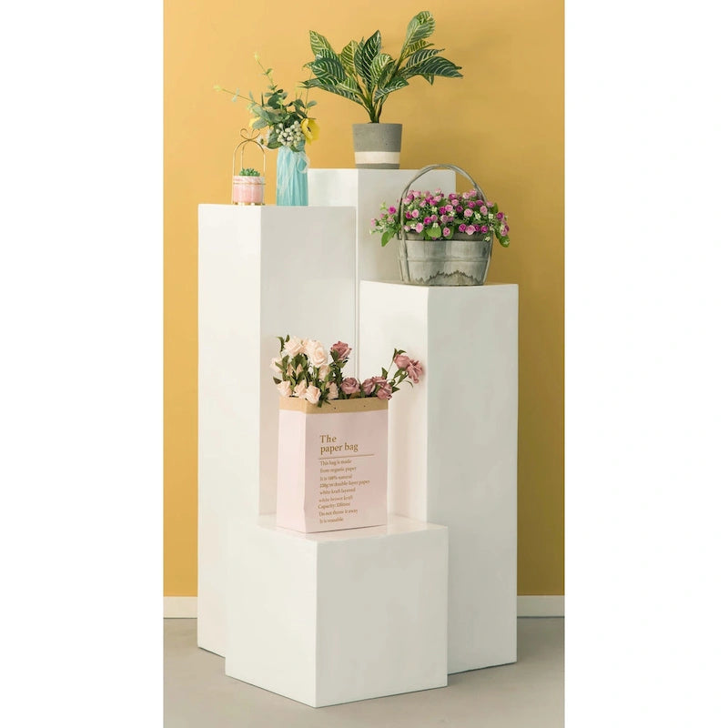 Support à fleurs cubique, design d'intérieur, cube de présentation décoratif, colonne de mariage, centre de table, présentoir à fleurs