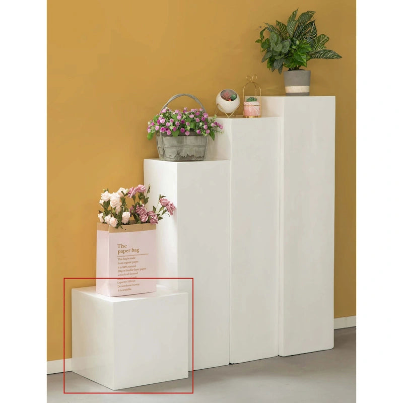 Support à fleurs cubique, design d'intérieur, cube de présentation décoratif, colonne de mariage, centre de table, présentoir à fleurs