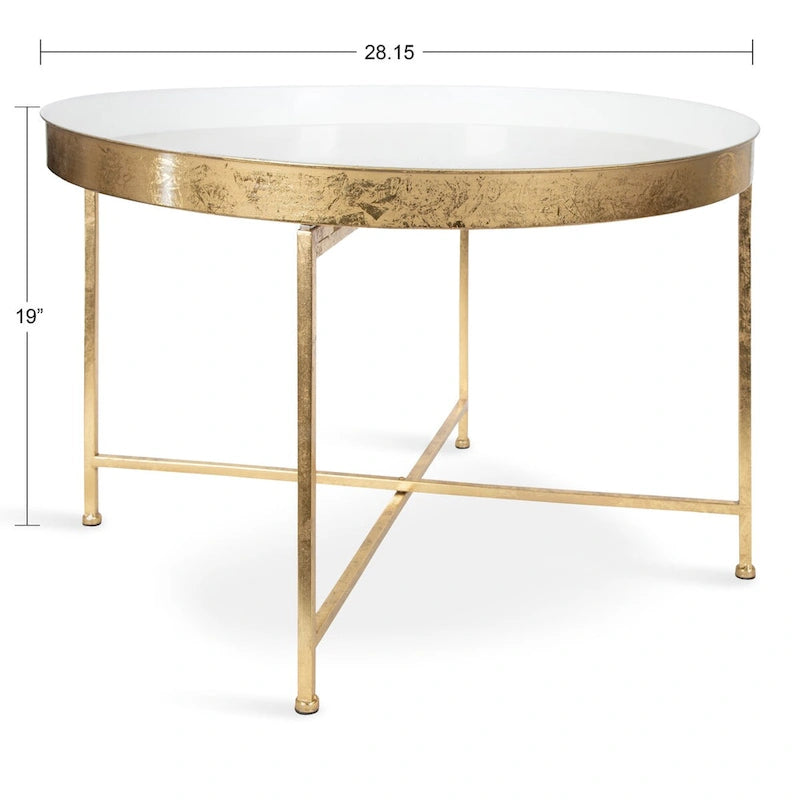 Table basse ronde en métal Celia de Kate et Laurel – 28,25x28,25x19